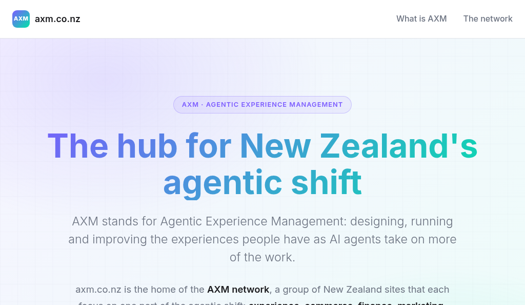 AXM network homepage