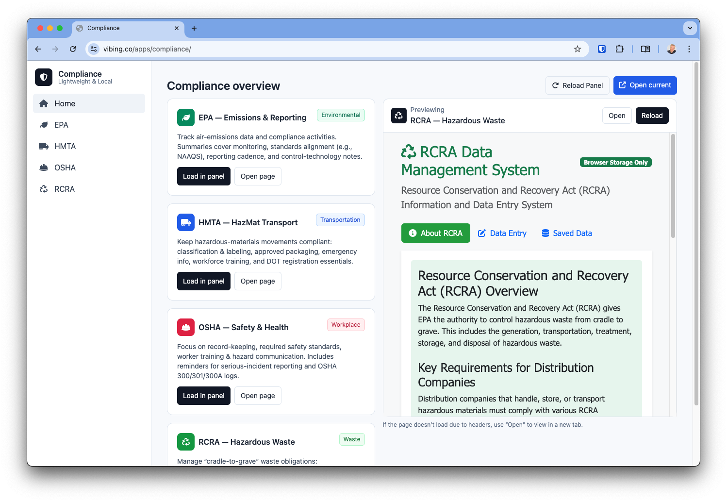 Compliance app preview