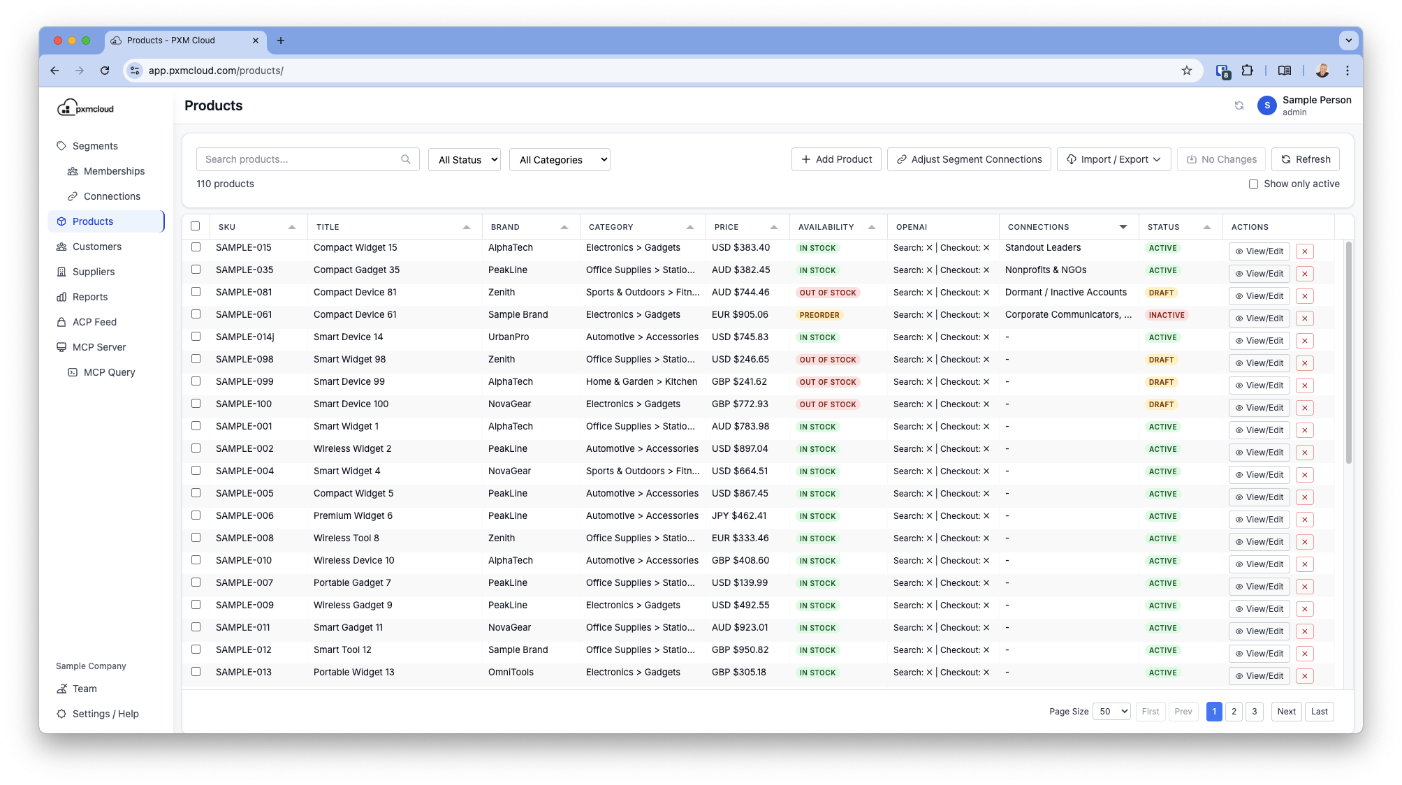 PXM & Agentic Commerce app preview